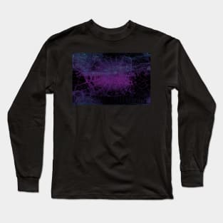 purple halloween sparkly spiderweb pattern - goth Long Sleeve T-Shirt